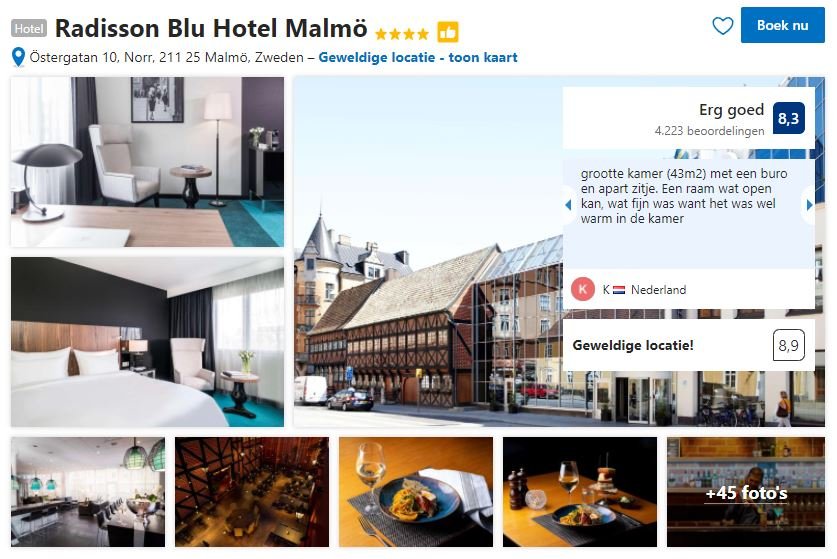Het Radisson Blue Hotel Malmö zoals je het kan vinden op Booking.com